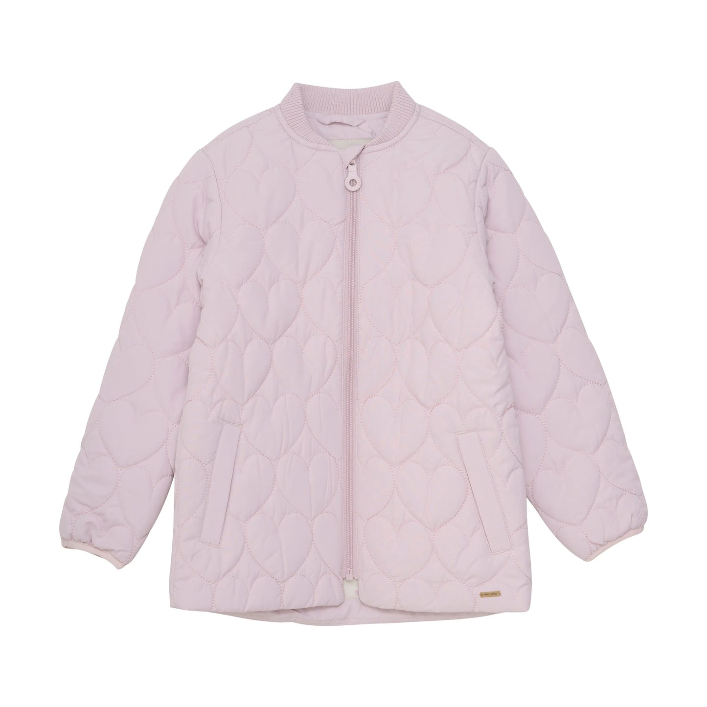 Minymo Mädchen Steppjacke in Hellrosa mit Herz-Quiltmuster Mokkini Kindermode Gesperrt
