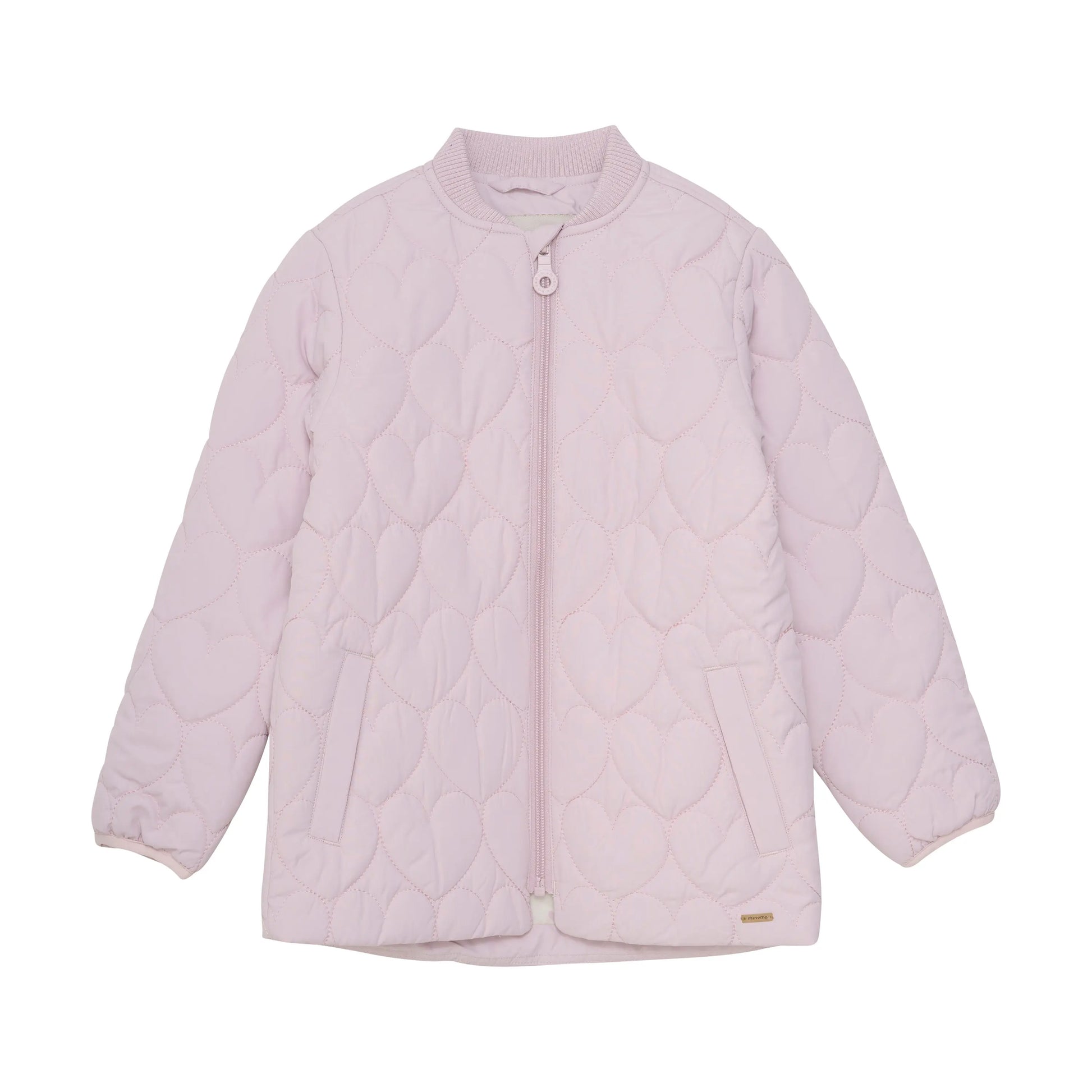 Minymo Mädchen Steppjacke in Hellrosa mit Herz-Quiltmuster Mokkini Kindermode Gesperrt