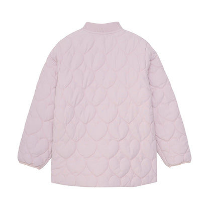 Minymo Mädchen Steppjacke in Hellrosa mit Herz-Quiltmuster Mokkini Kindermode Gesperrt