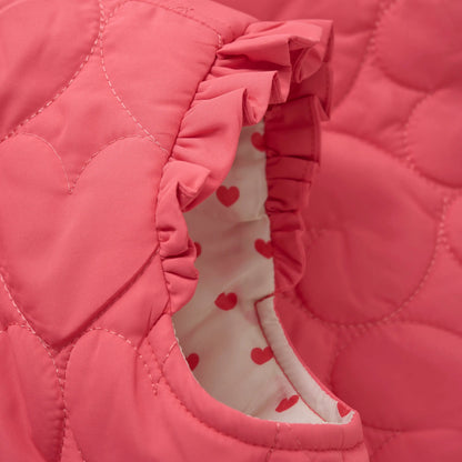 Minymo Mädchen Steppweste in Pink mit Herz-Quiltmuster Mokkini Kindermode Gesperrt