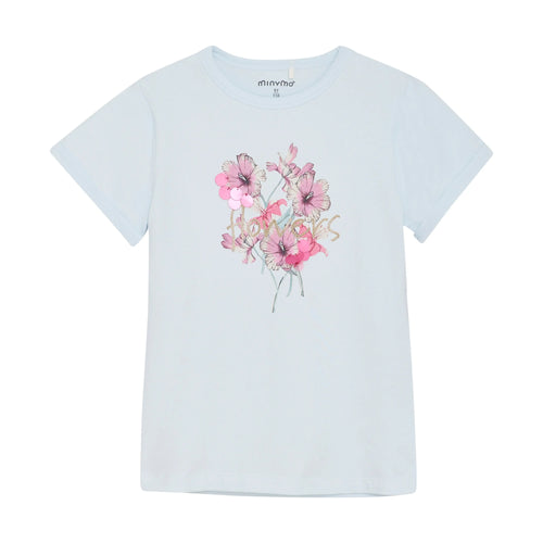 Minymo Mädchen T-Shirt mit Blumen-Print