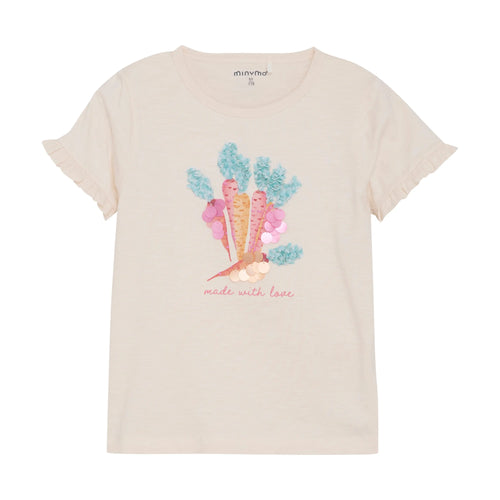 Minymo Mädchen T-Shirt mit Möhrchen-Motiv 