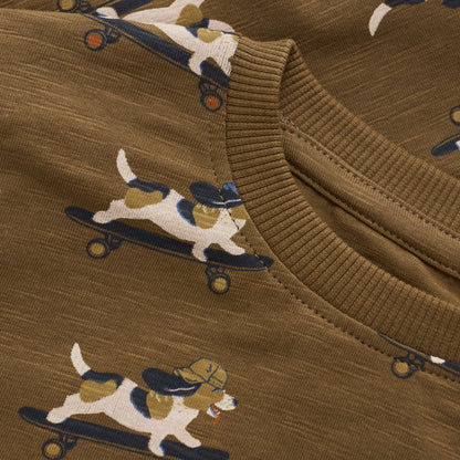 Minymo T-Shirt Langarm mit Hunde Alloverprint - T-Shirt Langarm - Minymo