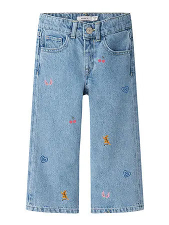 NMFROSE WIDE EMB JEANS 4999-ZA Mokkini Kindermode