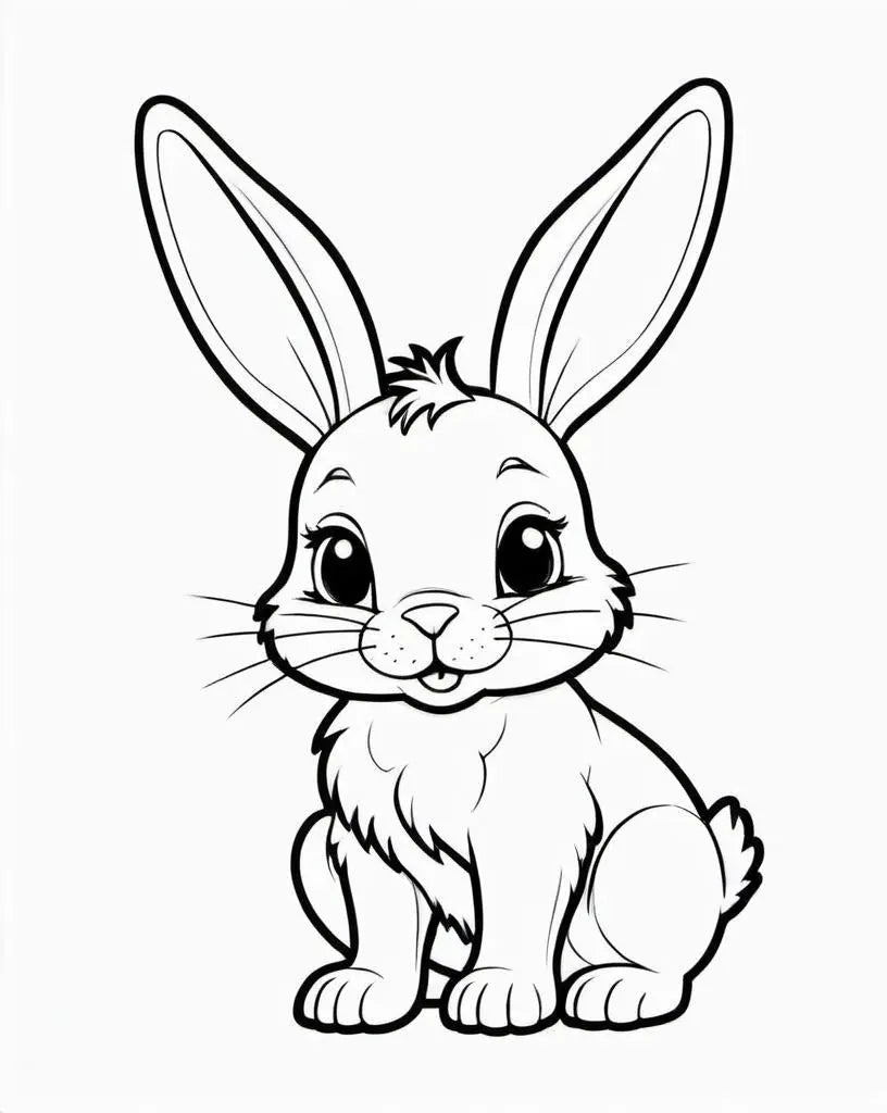 Niedlicher Hase Mokkini Kindermode Ausmalbild