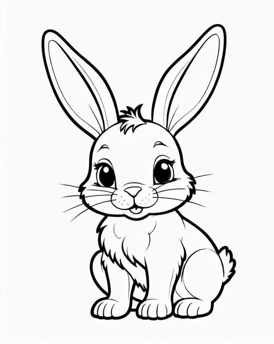 Niedlicher Hase Mokkini Kindermode Ausmalbild