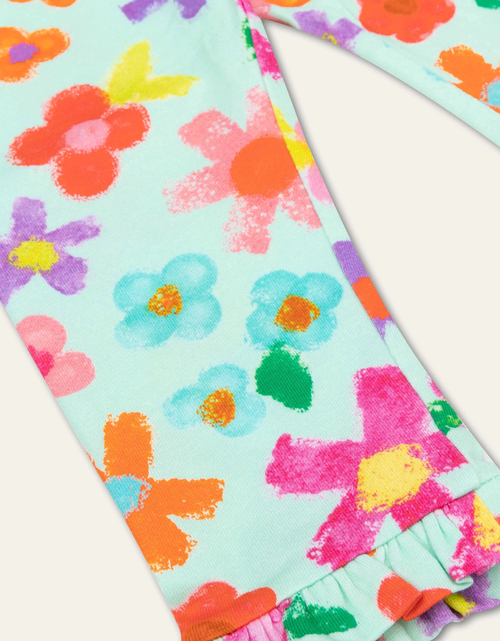 Oilily Leggings Pebbles mit Blumen Stempeldruck-Mokkini Kindermode