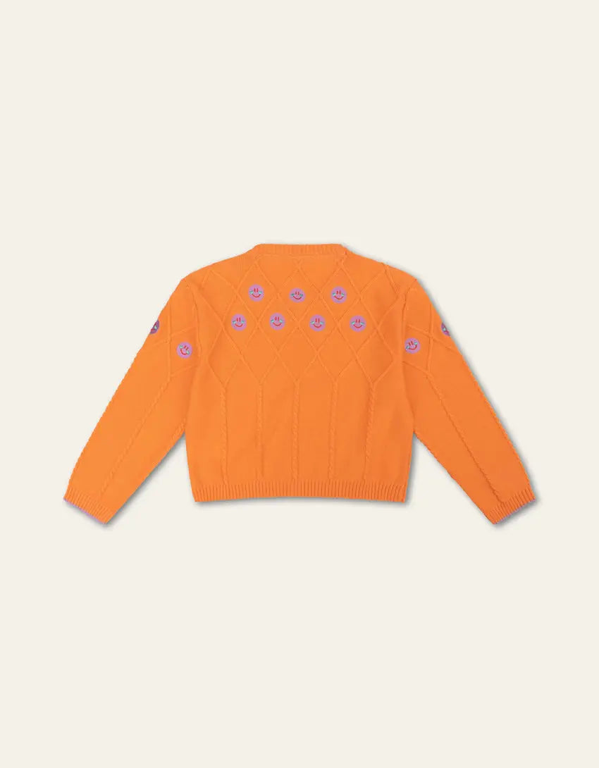 Oilily Strickjacke für Mädchen mit Smiley-Stickerei-Mokkini Kindermode