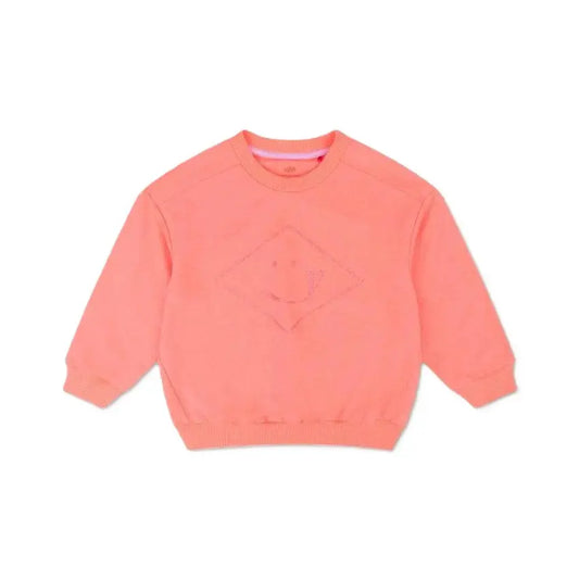 Oilily Sweatshirt mit auffälligem Pink Smiley Mokkini Kindermode Sweatshirt