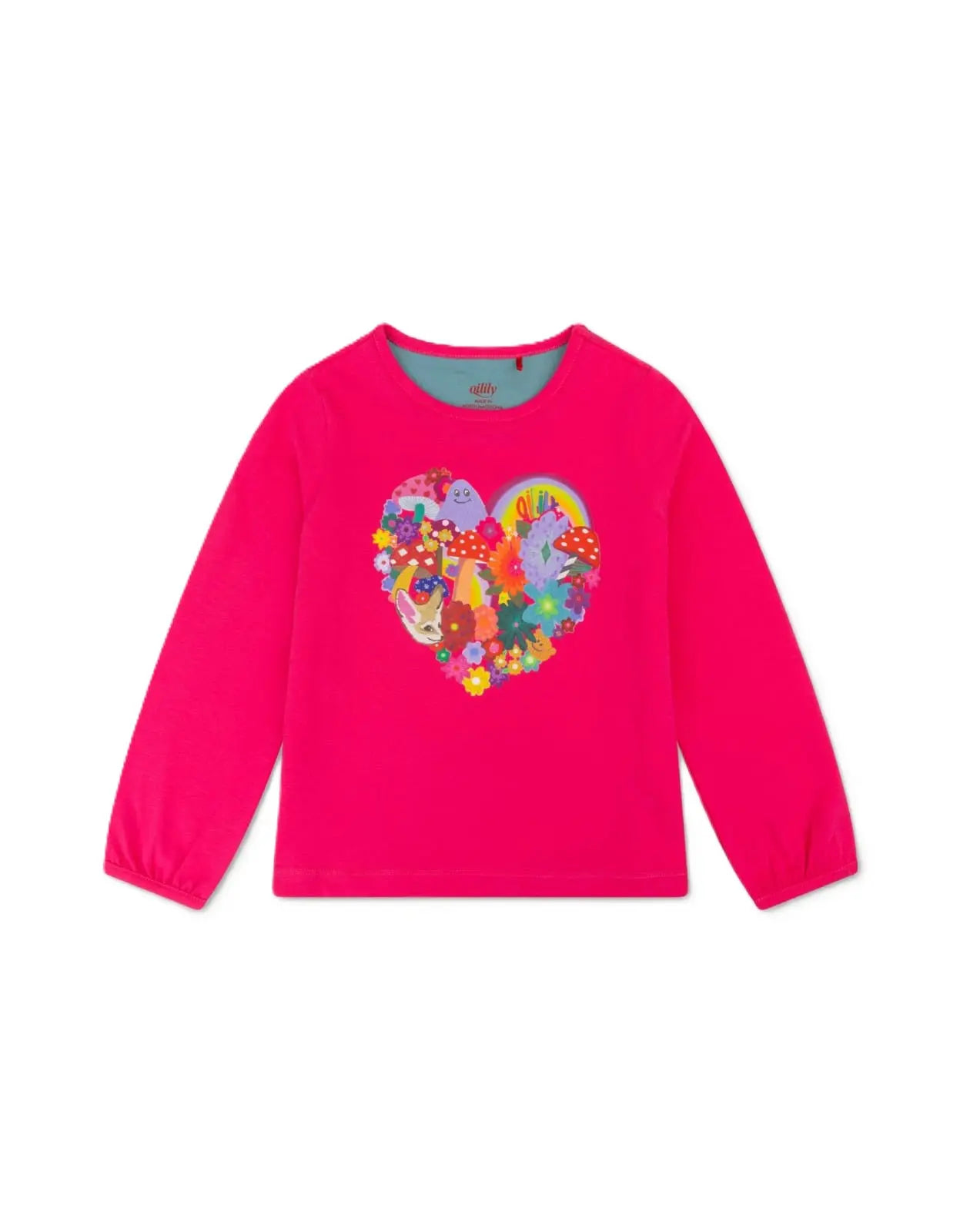 Oilily T-Shirt Langarm mit Herz-Design Mokkini Kindermode T-Shirt Langarm