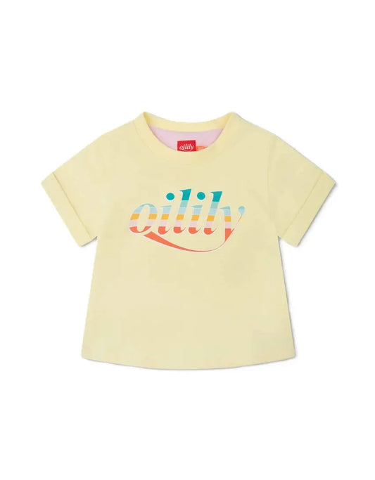 Oilily T-Shirt für Mädchen mit Glitzerschriftdruck Mokkini Kindermode T-Shirt