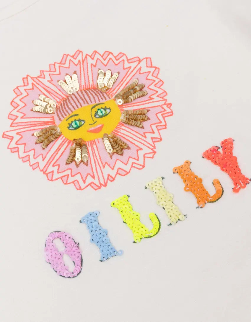 Oilily T-Shirt mit Sonnen Motiv und Pailetten-Details-Mokkini Kindermode