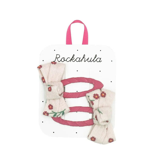 Rockahula Kids Rote Blumen Schleife Spangen Set