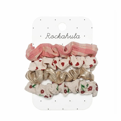 Rockahula Kids Scrunchie Set – Rote Blumen & Schleifen für Mädchen