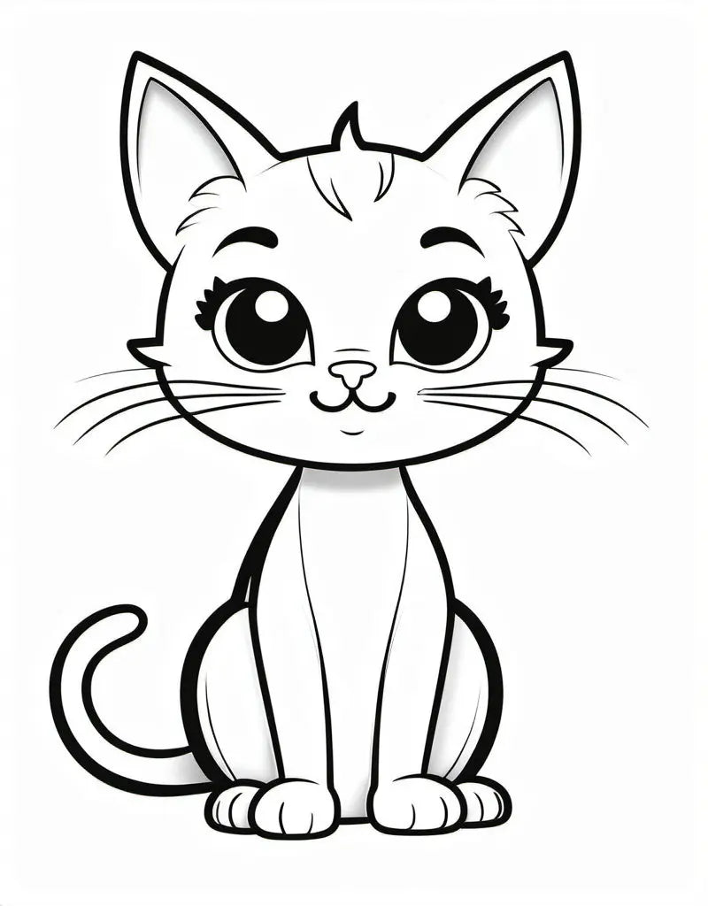 Süße Katze Mokkini Kindermode Ausmalbild