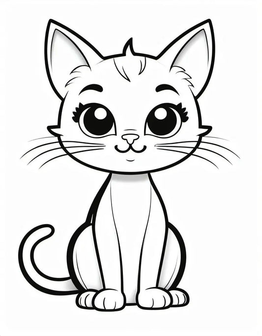 Süße Katze Mokkini Kindermode Ausmalbild