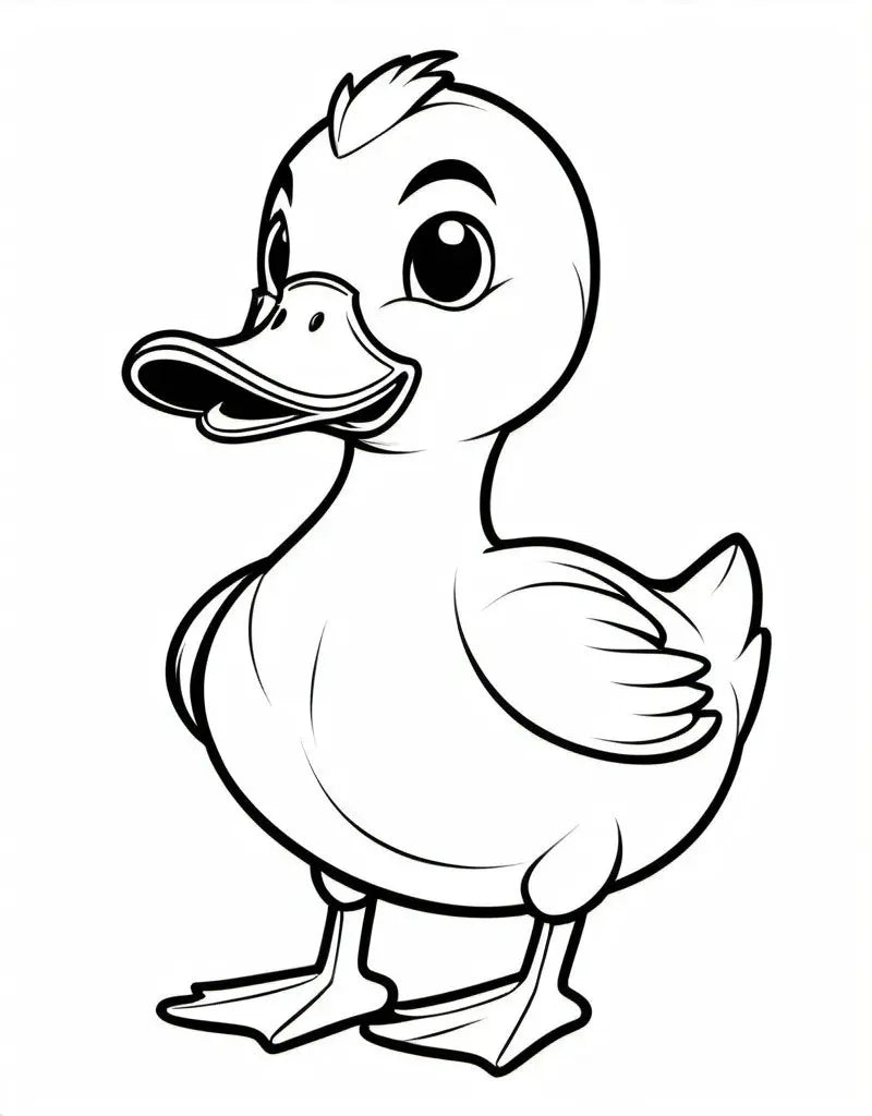 Süße kleine Ente Mokkini Kindermode Ausmalbild