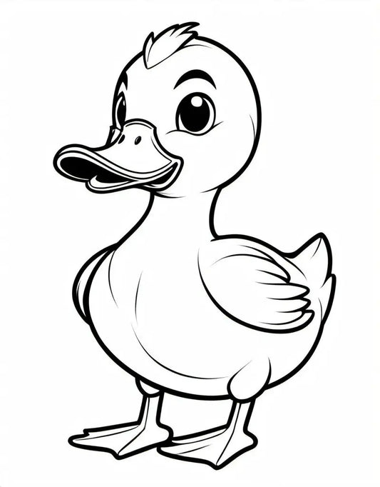 Süße kleine Ente Mokkini Kindermode Ausmalbild