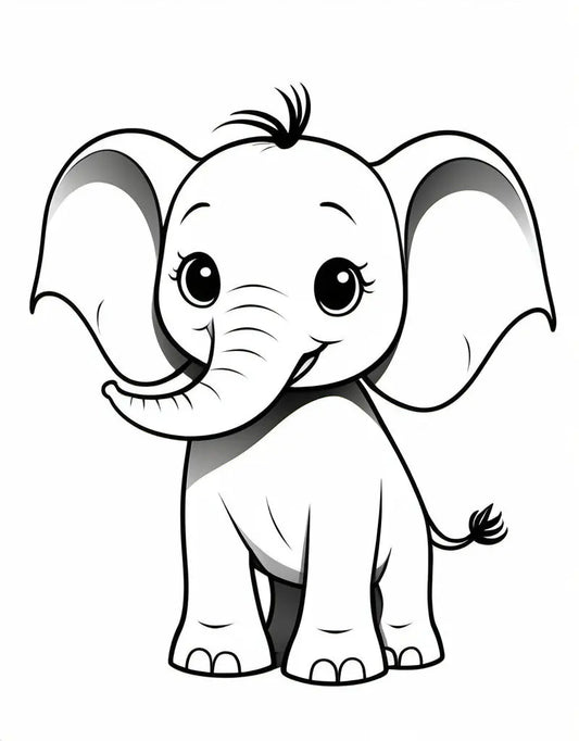 Süßer Elefant Mokkini Kindermode Ausmalbild
