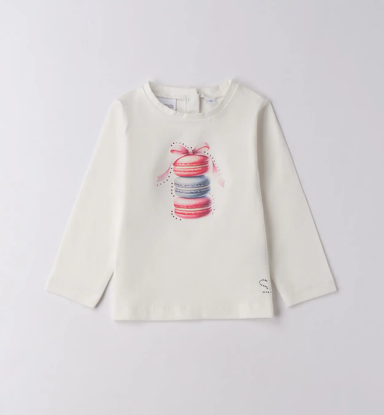 Sarabanda Langarmshirt weiß mit Candy-Motiv Mokkini Kindermode Langarmshirt