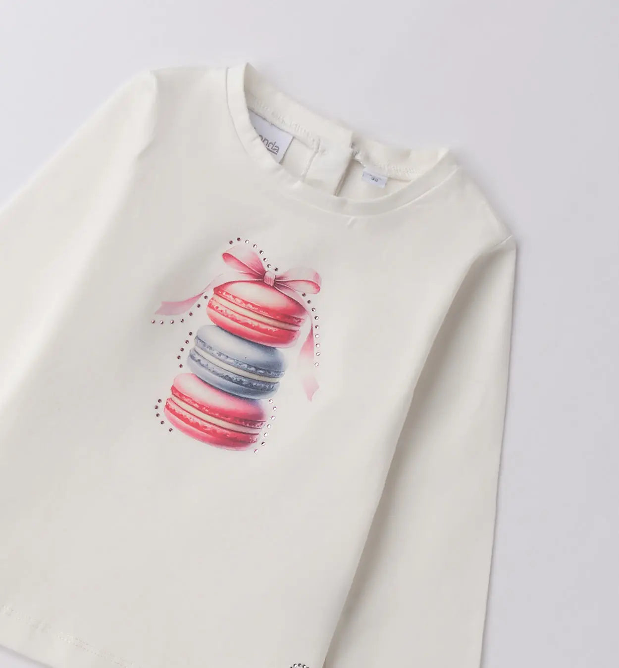 Sarabanda Langarmshirt weiß mit Candy-Motiv Mokkini Kindermode Langarmshirt