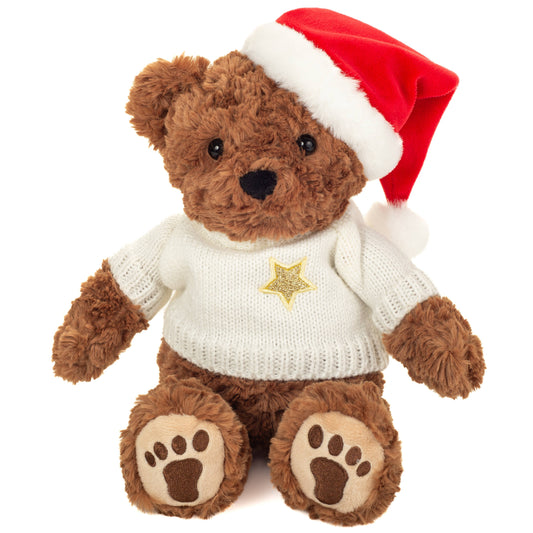 Weihnachtsteddy mit Pullover 30 cm - Plüschtier - Stofftier