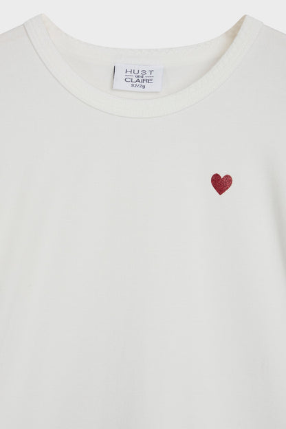 Hust & Claire Langarmshirt mit Herzmotiv – Alma - T-Shirt Langarm - Hust&Claire