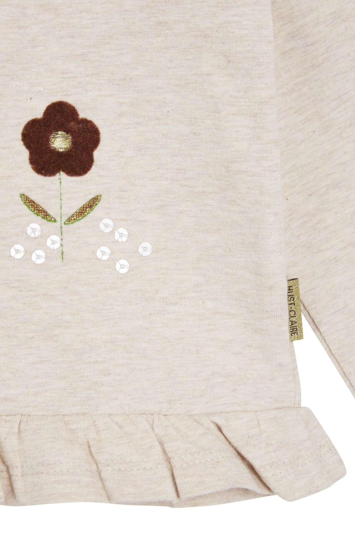 Hust & Claire - Ajna - T-Shirt Langarm mit Chiffon Blumen -  - Hust&Claire