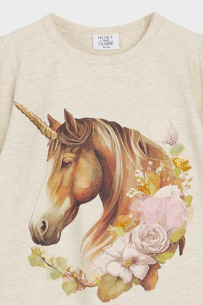 Hust & Claire Anie Langarm T-Shirt – Einhorn Motiv - Langarmshirt - Hust&Claire