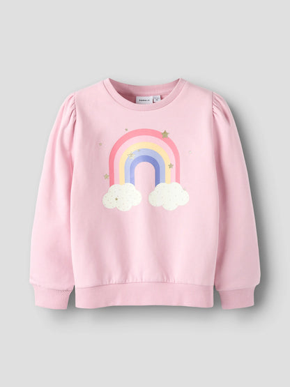 name it - Sweatshirt mit Regebogen Motiv Mokkini Kindermode Sweatshirt