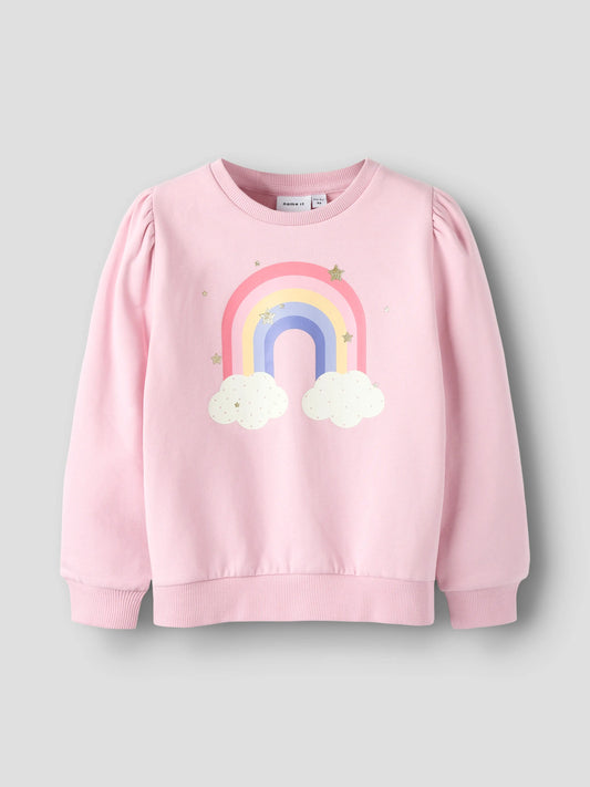 name it - Sweatshirt mit Regebogen Motiv Mokkini Kindermode Sweatshirt