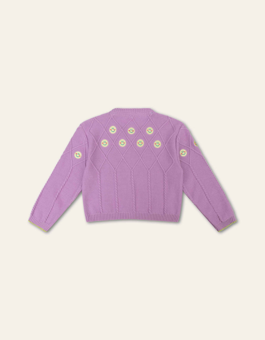 Oilily Strickjacke mit Smiley-Stickerei - Fröhlicher Look-Mokkini Kindermode