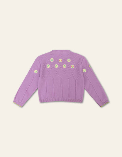 Oilily Strickjacke mit Smiley-Stickerei - Fröhlicher Look-Mokkini Kindermode